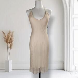 LM Lulu Paris Patricia Forgeal Backless Halter Knit Dress France NWT S